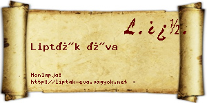 Lipták Éva névjegykártya
