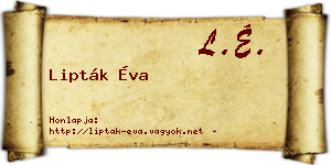Lipták Éva névjegykártya